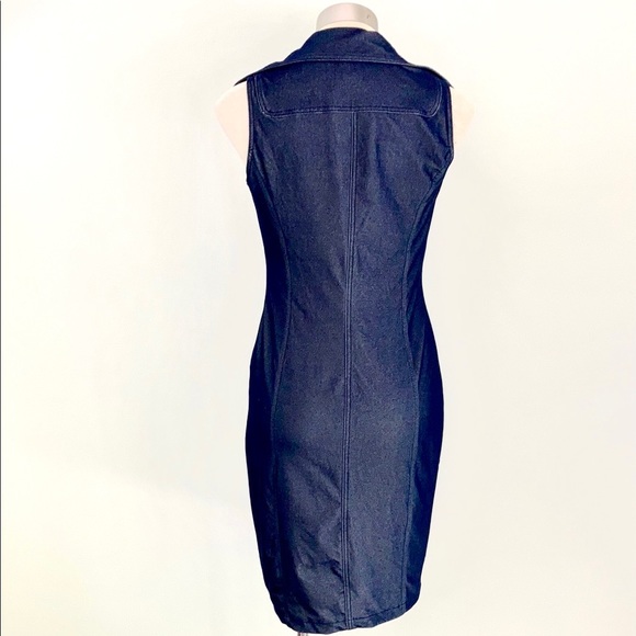 Denim-look stretch sleeveless shirt dress by MNG ( Mango) Size M - Picture 2 of 10